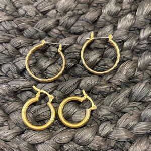 Elegant Gold plated Hoop Earrings Set